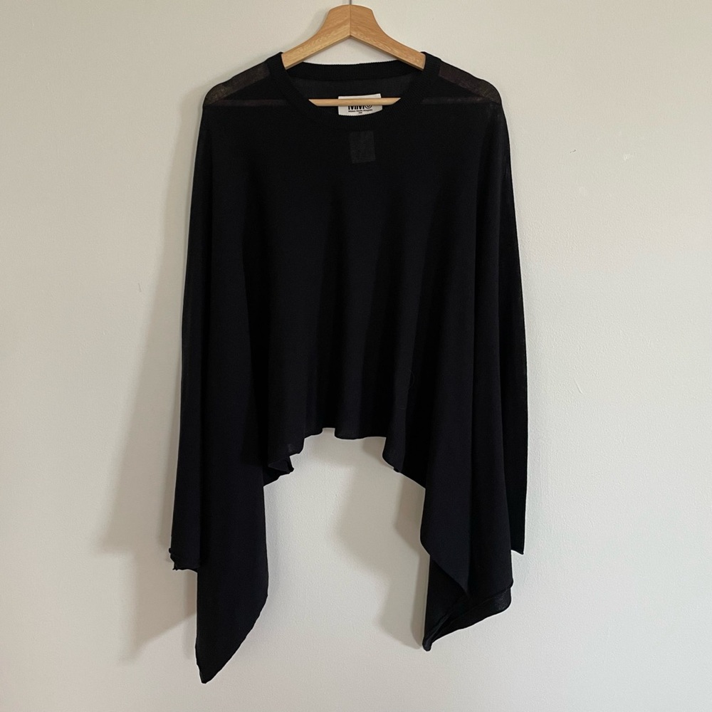 Maison Martin Margiela Black Sweater Cape Poncho